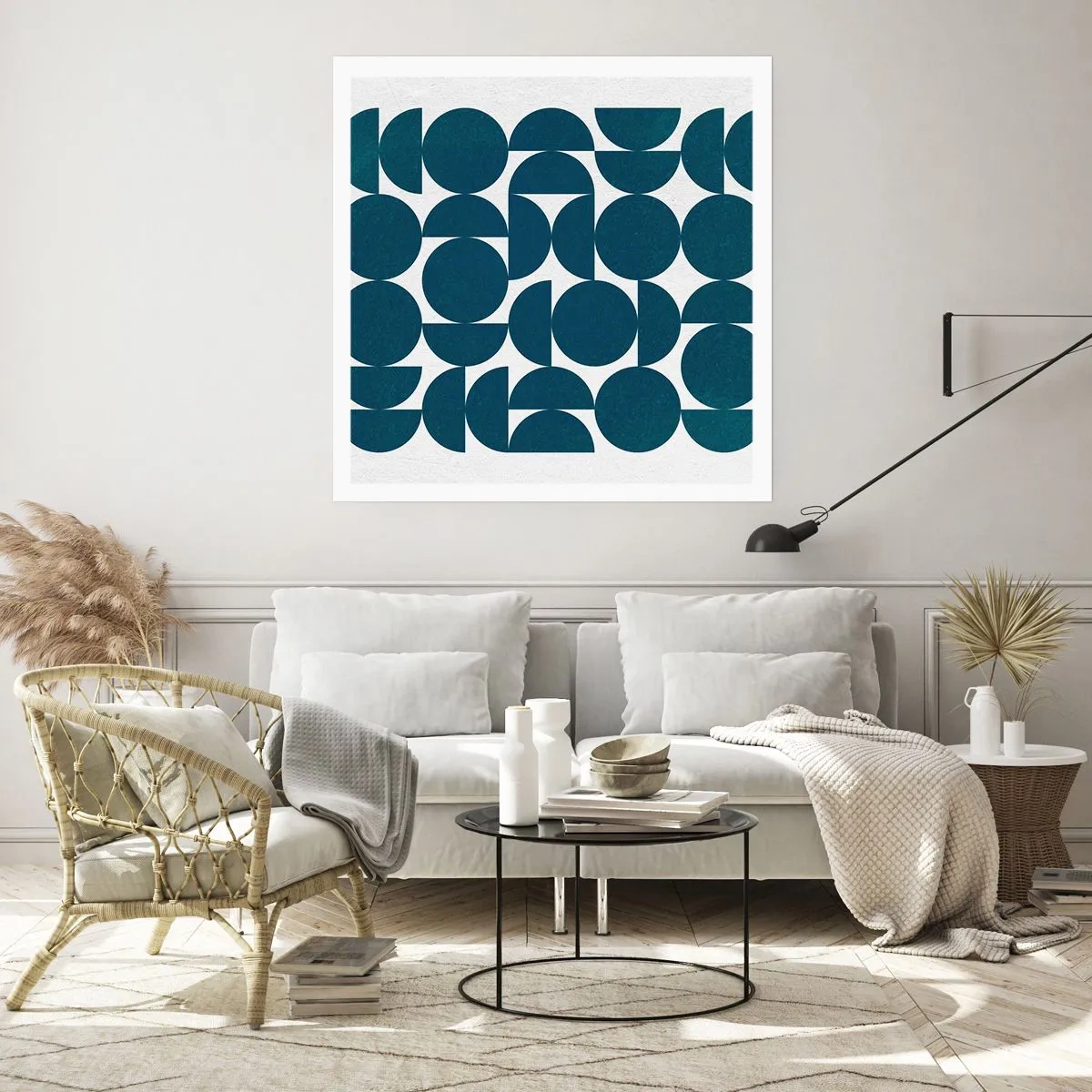 Pôster - Círculos e semicírculos - 60x60 cm