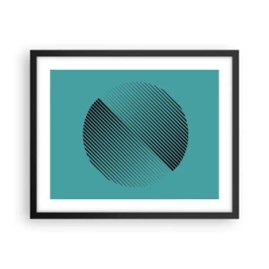 Pôster com moldura preta - Círculo – uma variação geométrica - 50x40 cm