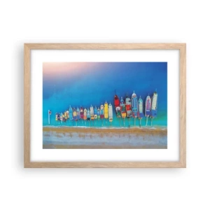 Pôster com moldura de carvalho claro - Vista panorâmica - 40x30 cm