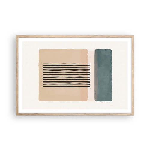 Pôster com moldura de carvalho claro - Está tudo bem - 91x61 cm