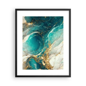 Pôster com moldura preta - Composição com veios d'ouro - 40x50 cm