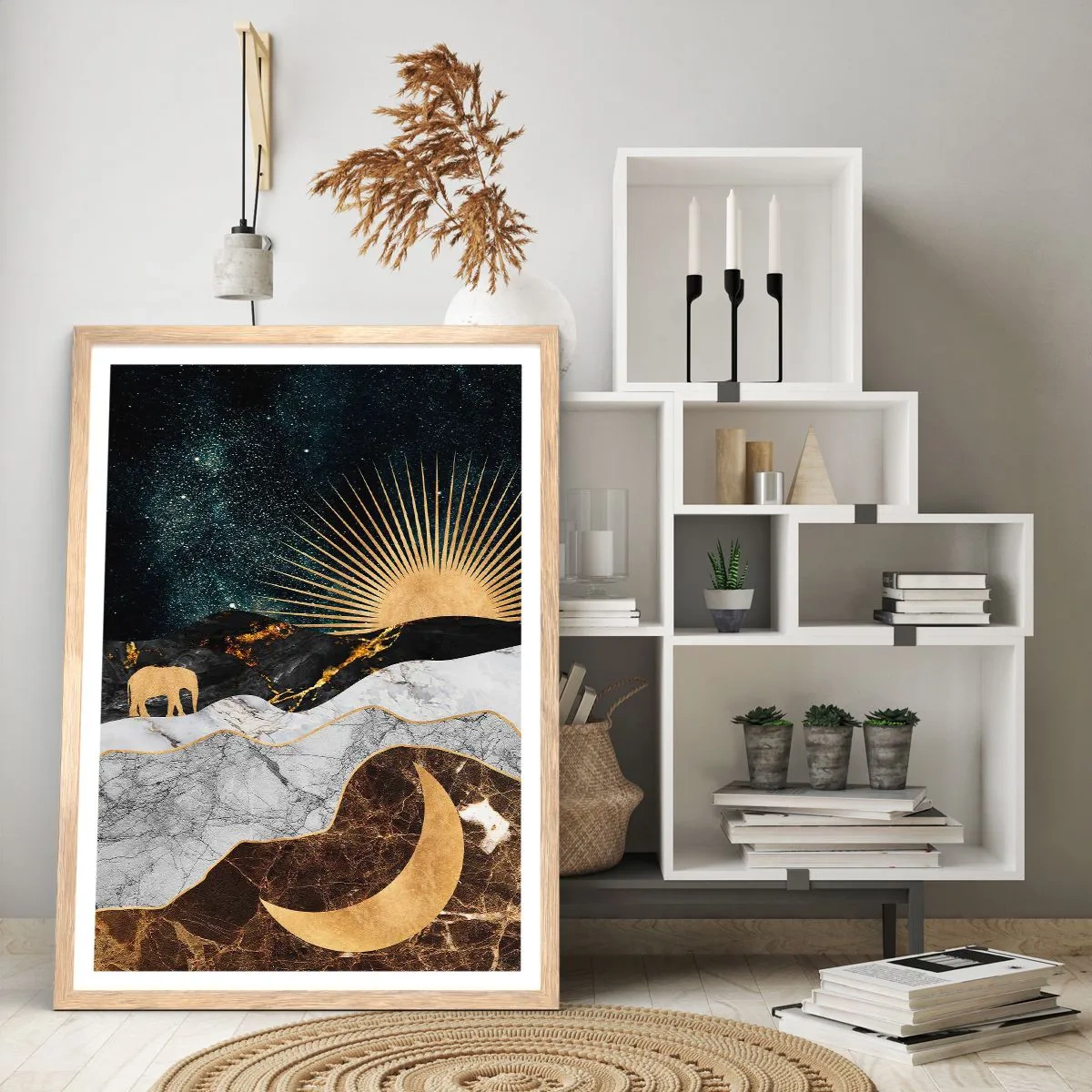 Pôster com moldura de carvalho claro - Leis eternas - 70x100 cm