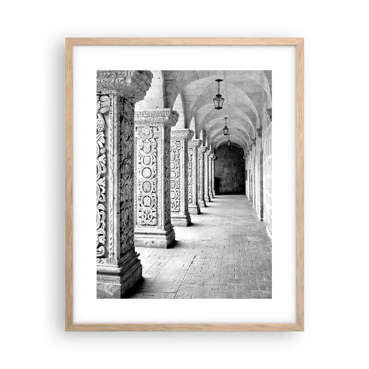 Pôster com moldura de carvalho claro - E para onde...? - 40x50 cm