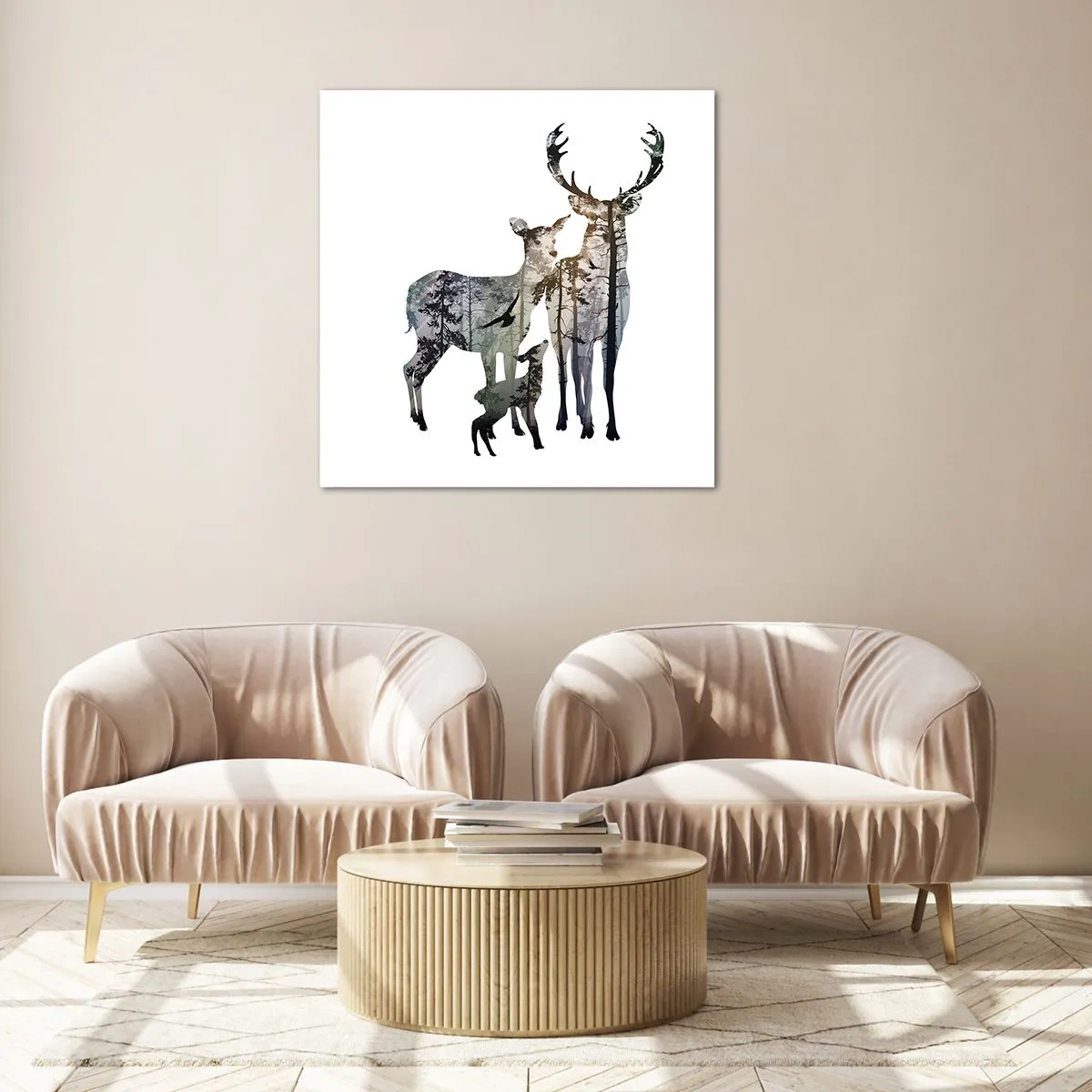 Quadro em vidro - Fotografia de família - 30x30 cm