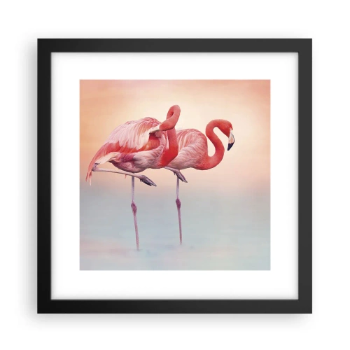 Pôster com moldura preta - Na cor do sol poente - 30x30 cm