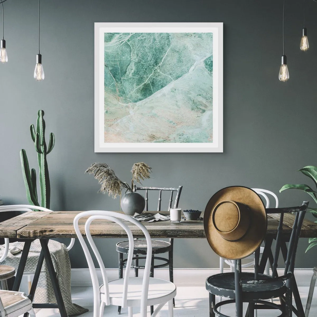 Pôster em moldura branca - A nobre frieza da pedra - 30x30 cm