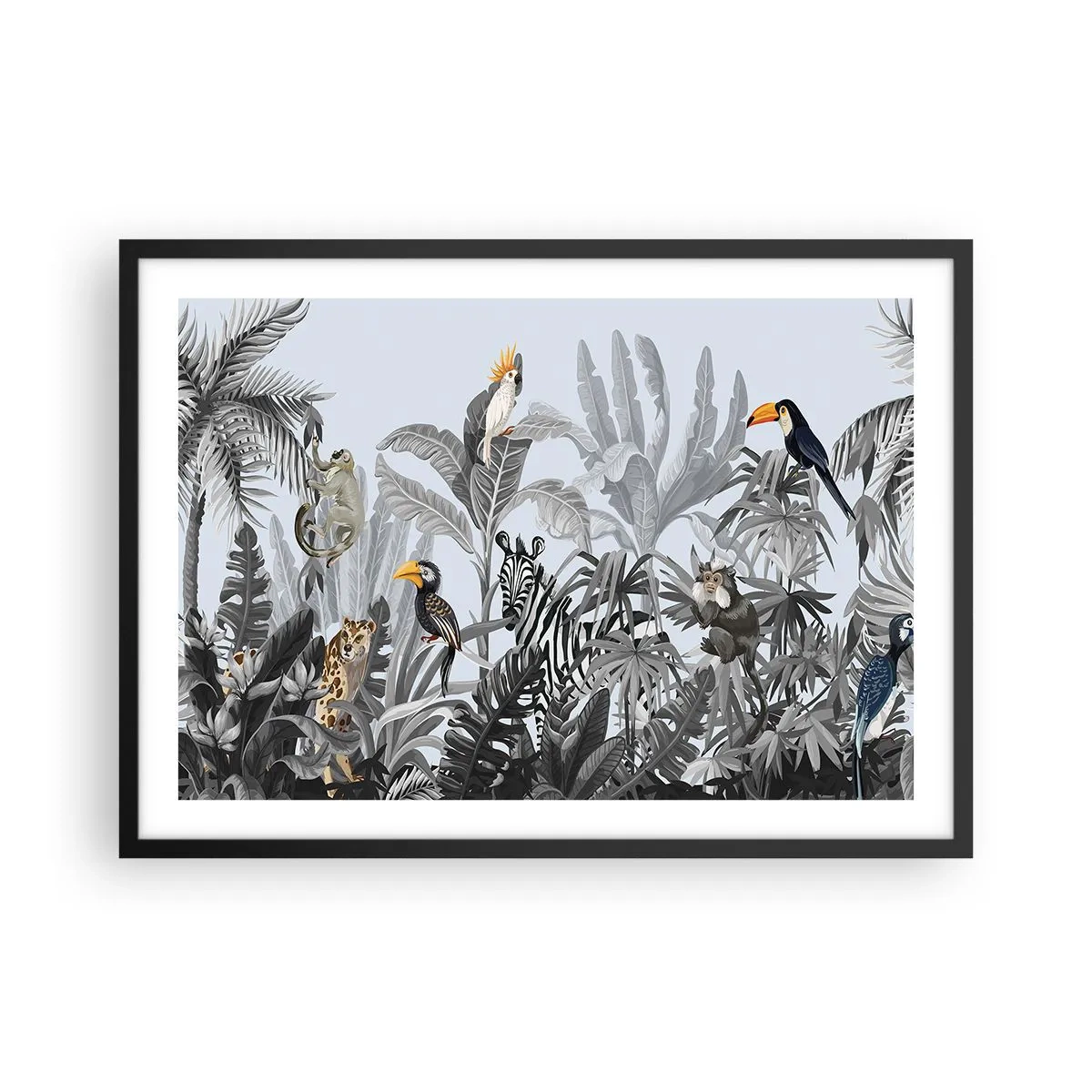 Pôster com moldura preta - Conto de fadas africano - 70x50 cm