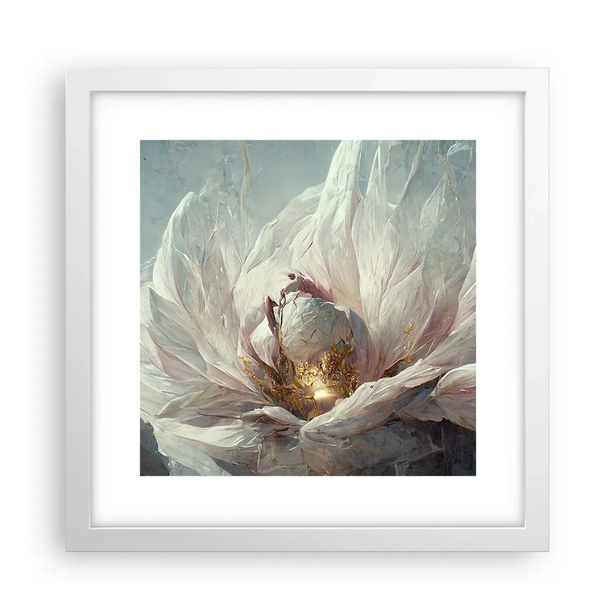 Pôster em moldura branca - Floresce uma vez a cada cem anos - 30x30 cm