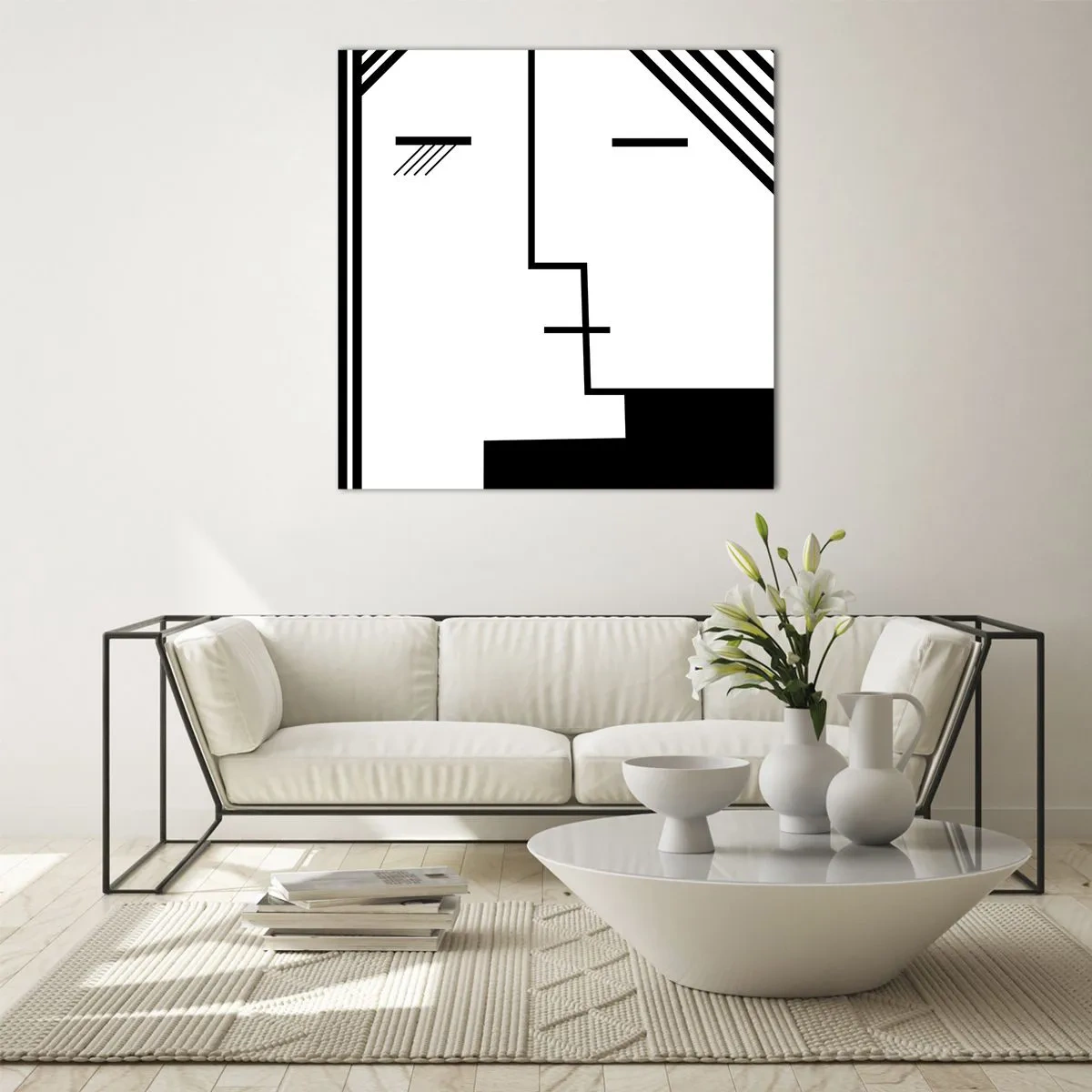 Quadro em vidro - Apenas um beijo - 40x40 cm