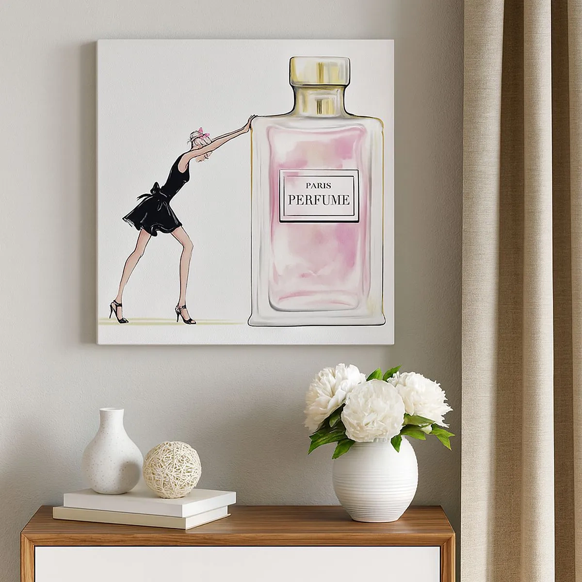 Quadro em tela - A essência da feminilidade - 30x30 cm