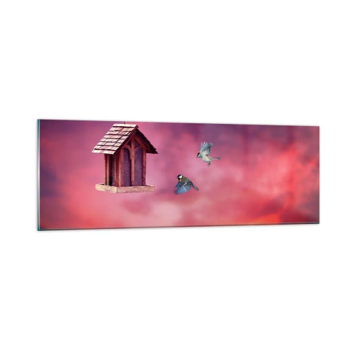 Quadro em vidro - Convite para jantar - 90x30 cm