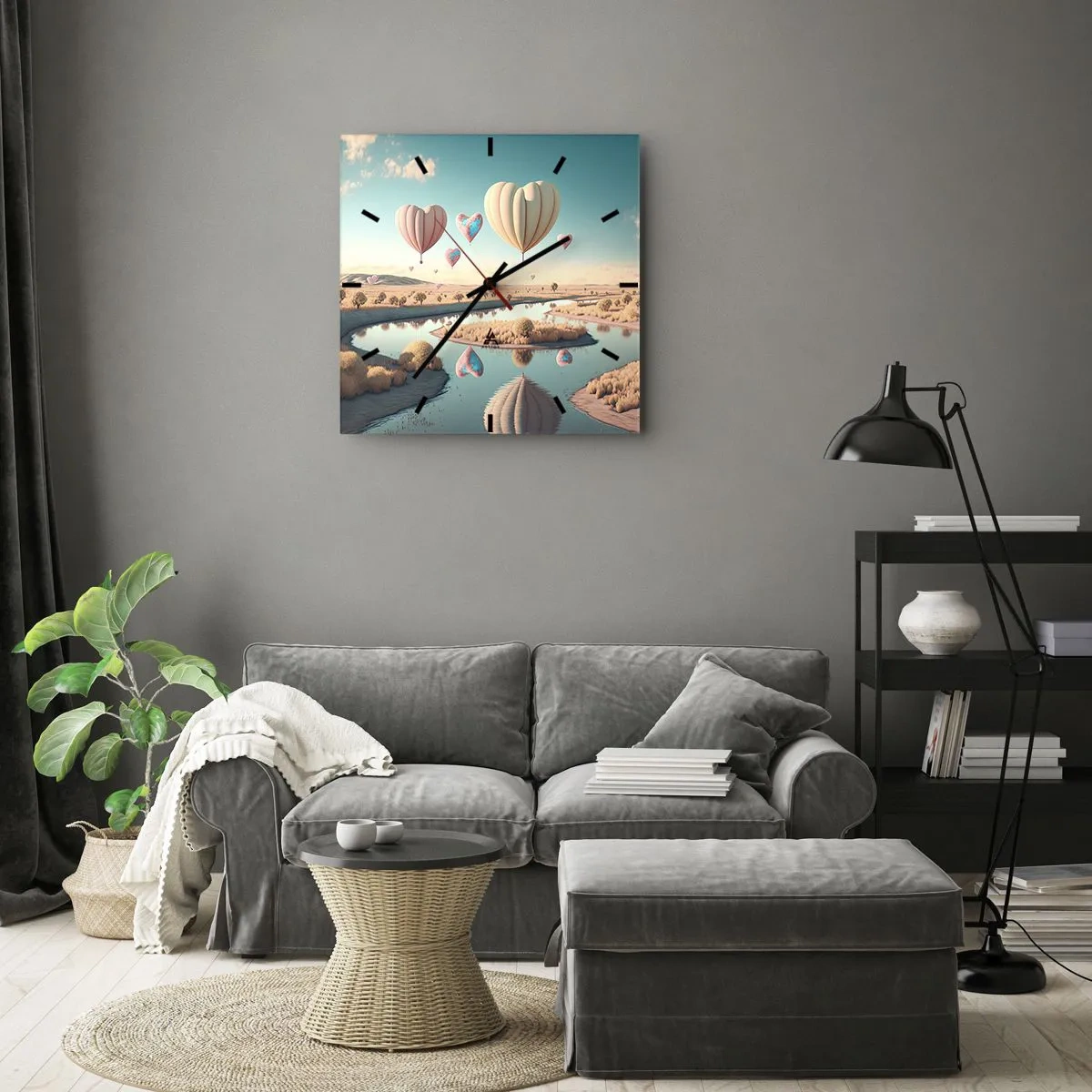 Relógio de parede - Relógio em vidro - O amor permite se reerguer - 40x40 cm