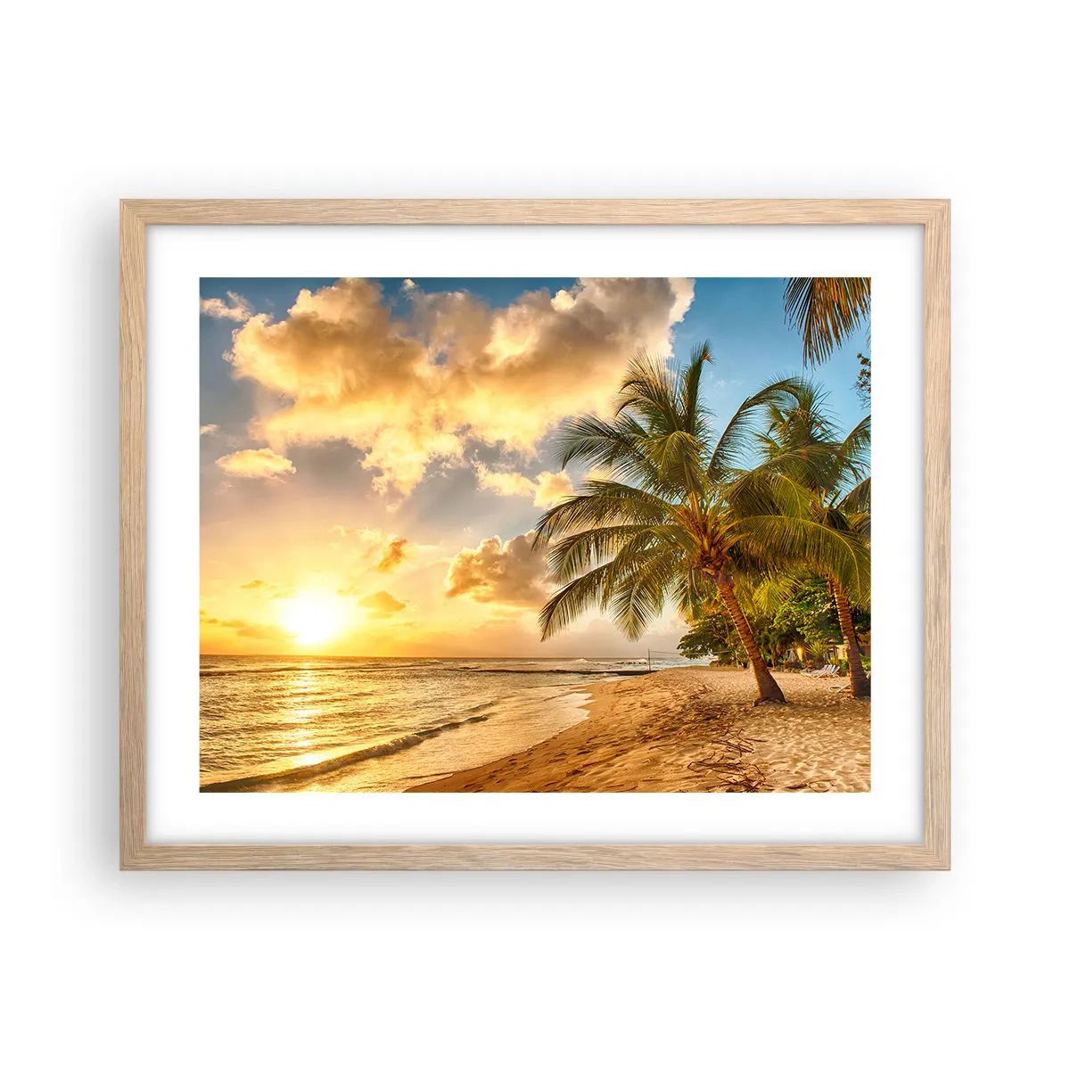 Pôster com moldura de carvalho claro - Eterno verão, férias eternas - 50x40 cm