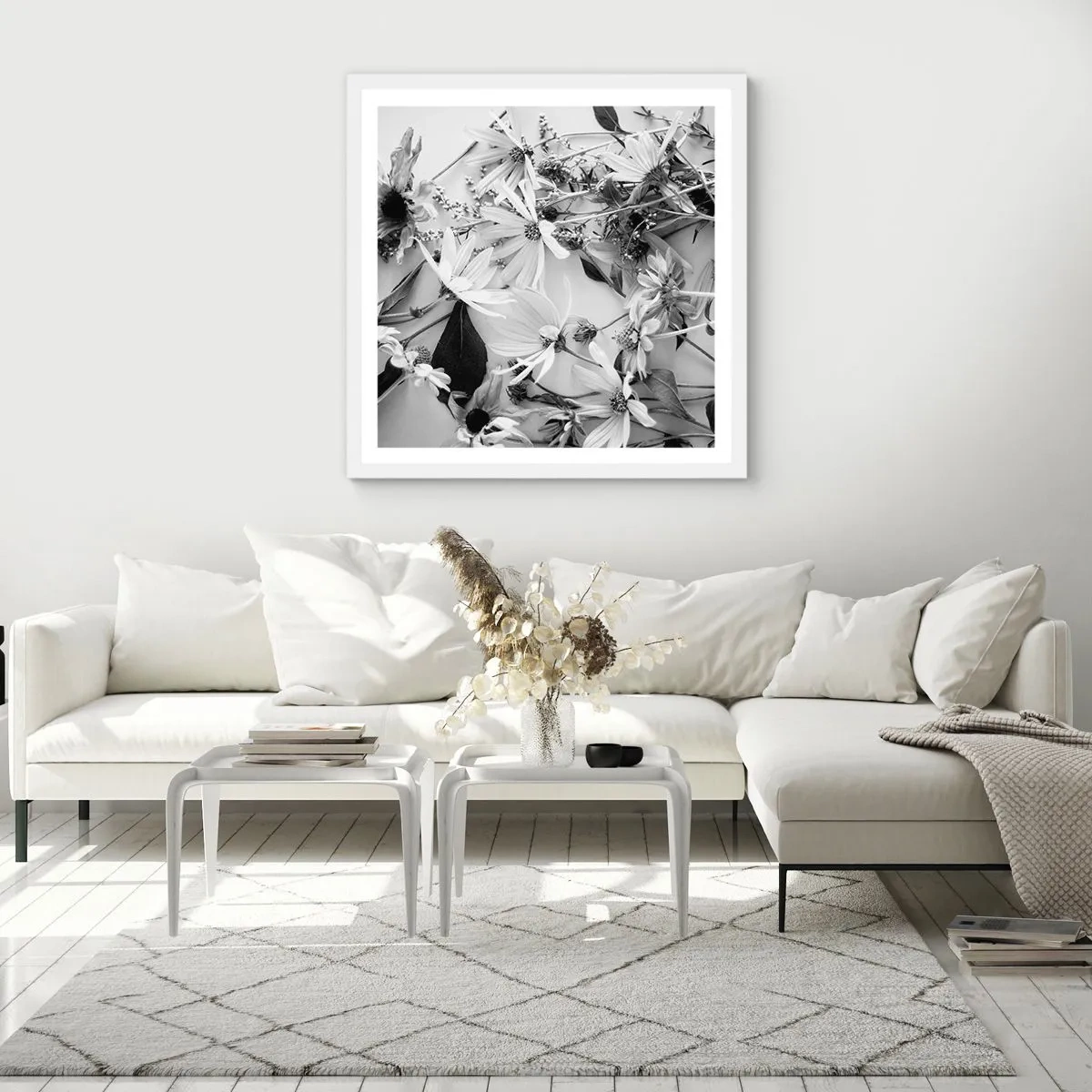 Pôster em moldura branca - Não é um ramo de flores - 60x60 cm