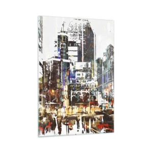 Quadro em vidro - Cidade cintilante - 50x70 cm