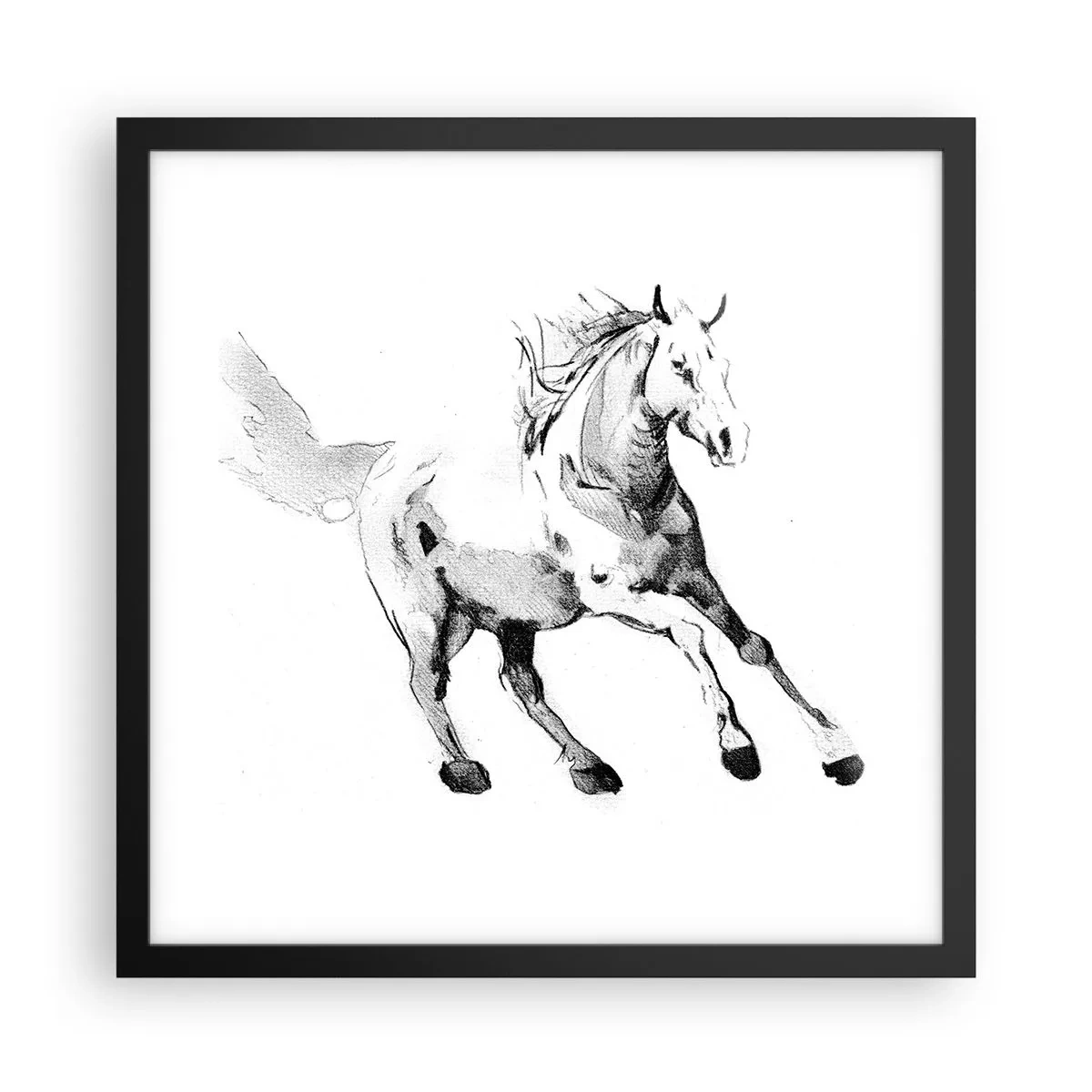 Pôster com moldura preta - Alma Indomável - 40x40 cm