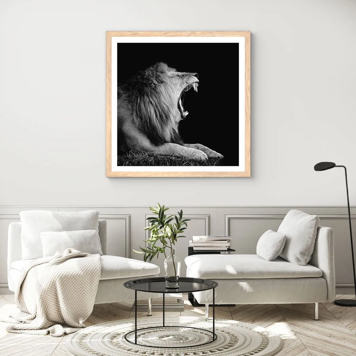 Pôster com moldura de carvalho claro - Sem dúvida alguma - 30x30 cm