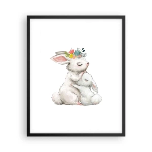 Pôster com moldura preta - Nada melhor do que amor de mãe - 40x50 cm