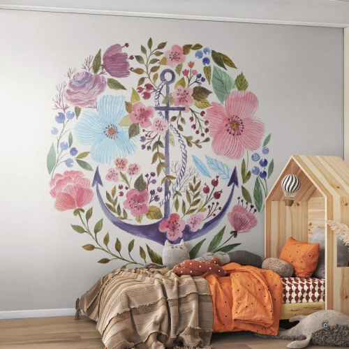 Papel de parede personalizado Adesivo Deluxe Sticker - O bom sonho de um marinheiro - Âncora, Boho, Beira-mar