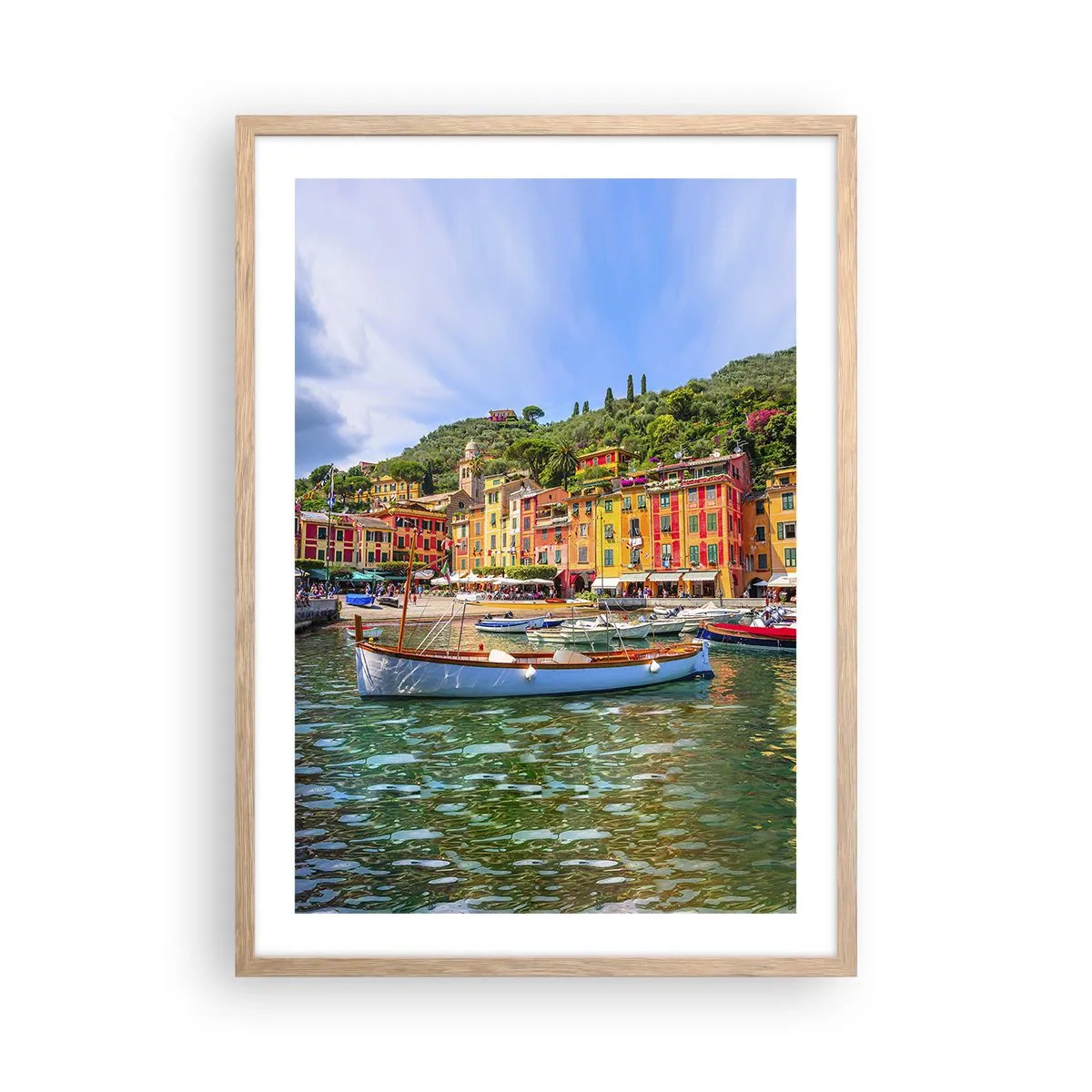 Pôster com moldura de carvalho claro - Manhã italiana - 50x70 cm