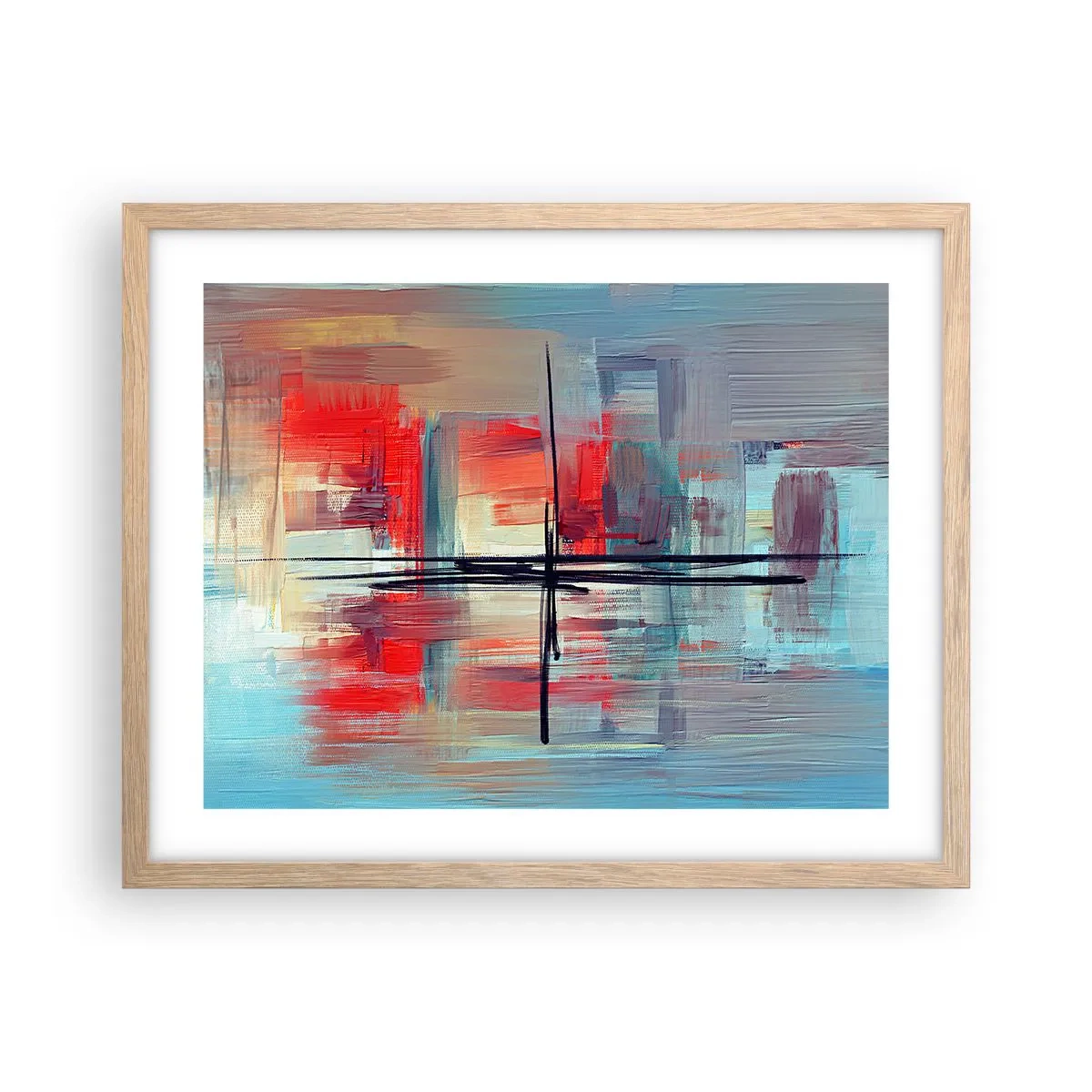 Pôster com moldura de carvalho claro - Uma paisagem numa dimensão desconhecida - 50x40 cm