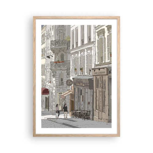 Pôster com moldura de carvalho claro - Alegrias urbanas - 50x70 cm