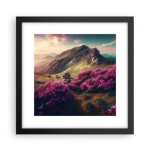 Pôster com moldura preta - Verão nas montanhas - 30x30 cm