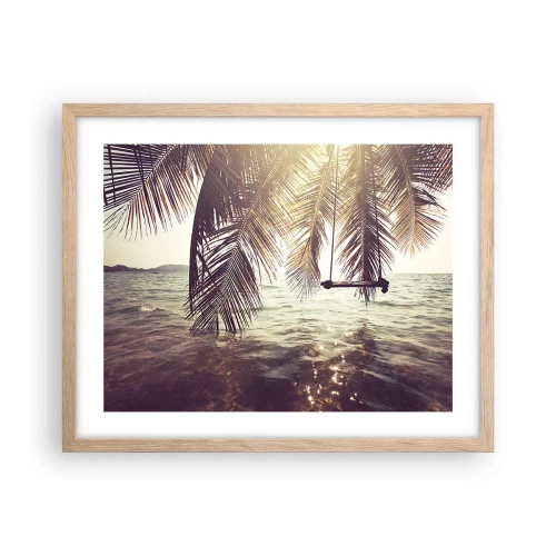 Pôster com moldura de carvalho claro - Deixe-se levar pela imaginação - 50x40 cm