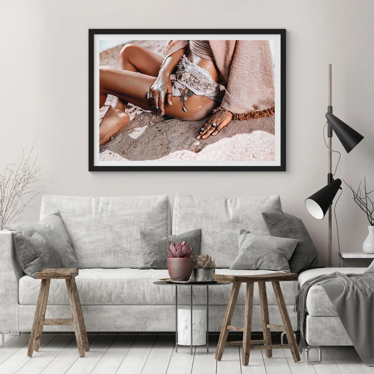 Pôster com moldura preta - Expulsa pelas ondas? - 70x50 cm