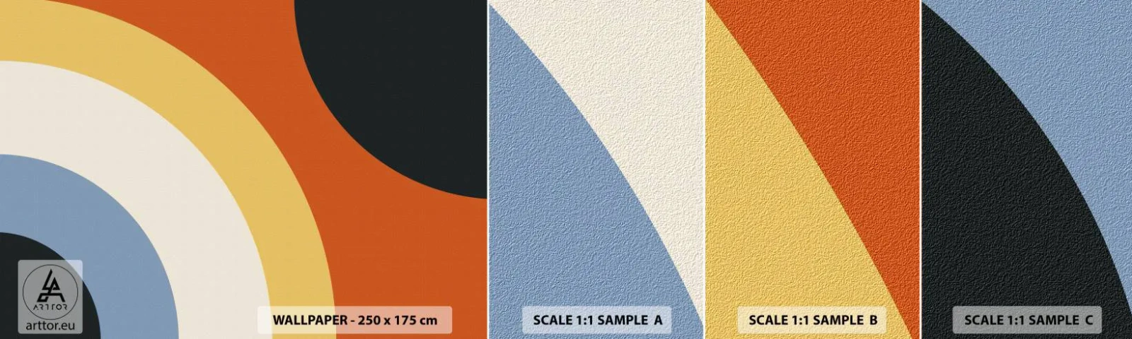 Amostra de papel de parede autocolante Deluxe Sticker - Um para o outro - Abstração, Pedaço, Arte Moderna - 100x30 cm