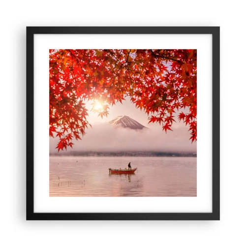 Pôster com moldura preta - No clima japonês - 40x40 cm