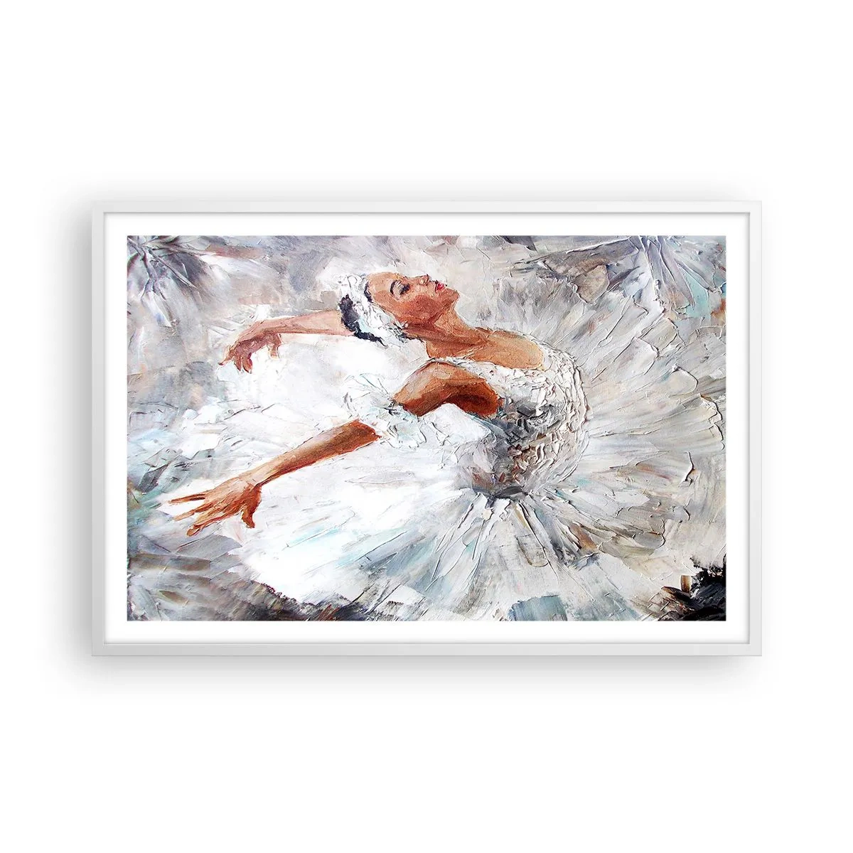 Pôster em moldura branca - Delicado e leve como tule - 91x61 cm