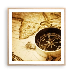 Pôster com moldura de carvalho claro - Oriente ou Ocidente? - 60x60 cm