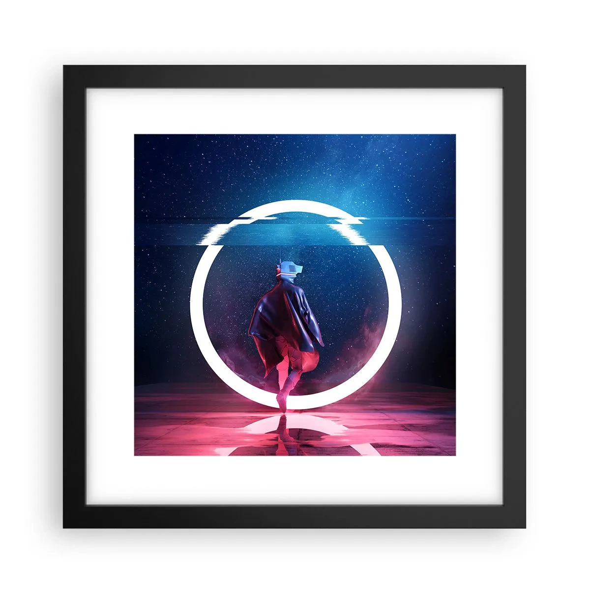 Pôster com moldura preta - Entre Mundos - 30x30 cm