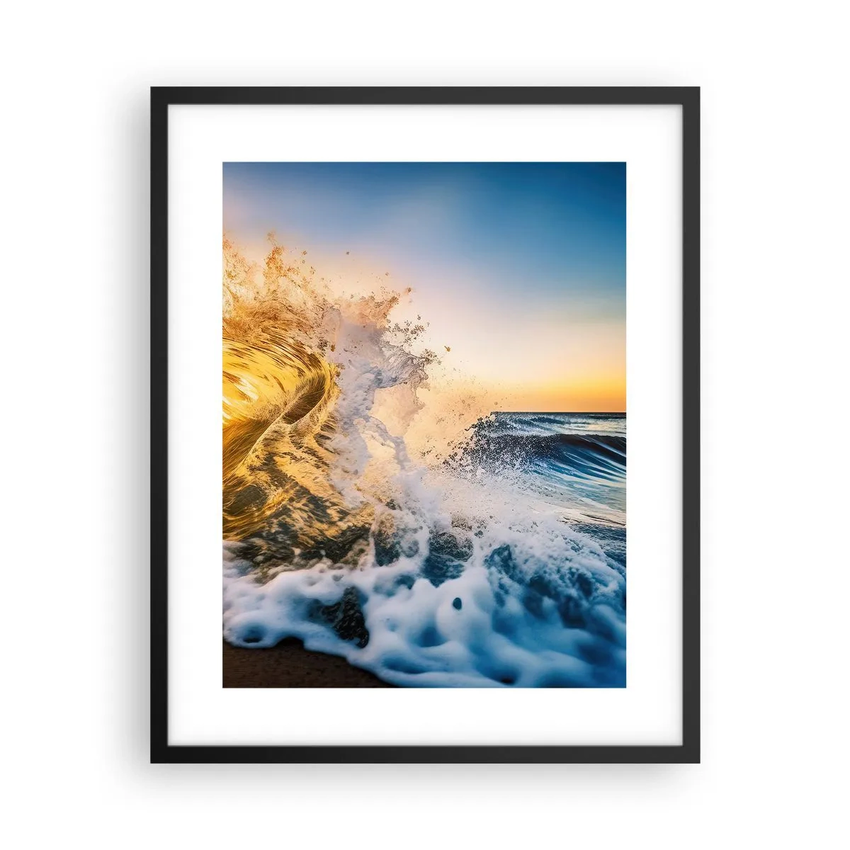 Pôster com moldura preta - Diversão na areia - 40x50 cm