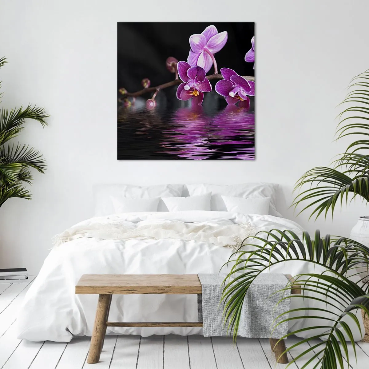 Quadro em tela - Reflexo lilás da beleza - 60x60 cm