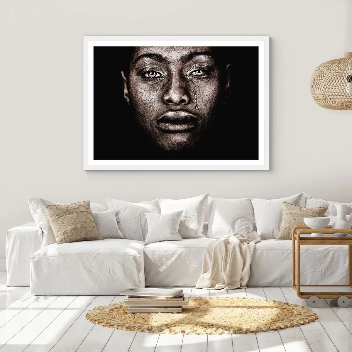 Pôster em moldura branca - Uma lágrima - 40x30 cm