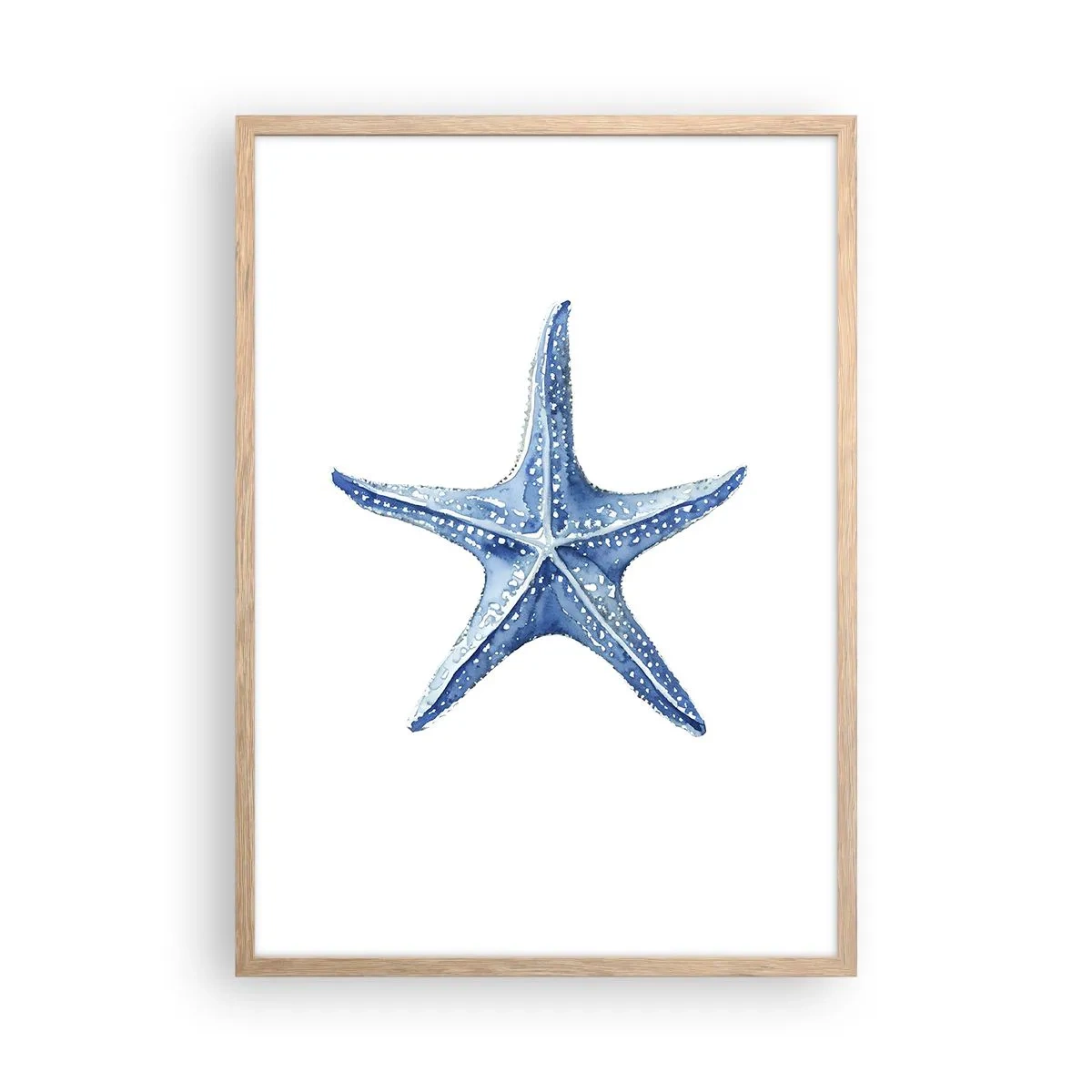 Pôster com moldura de carvalho claro - Estrela do mar - 50x70 cm