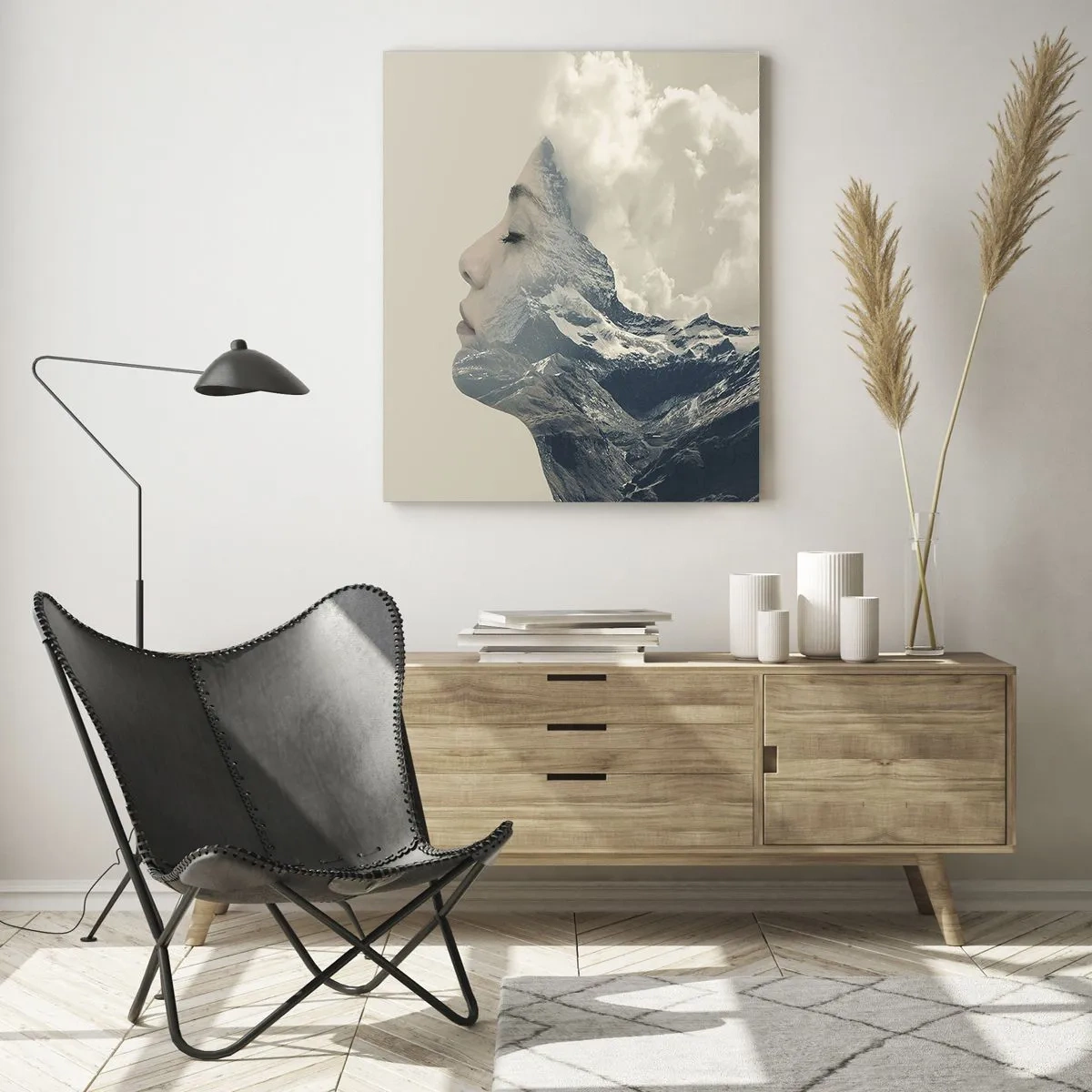 Quadro em vidro - A beleza dos elementos da natureza - 50x70 cm