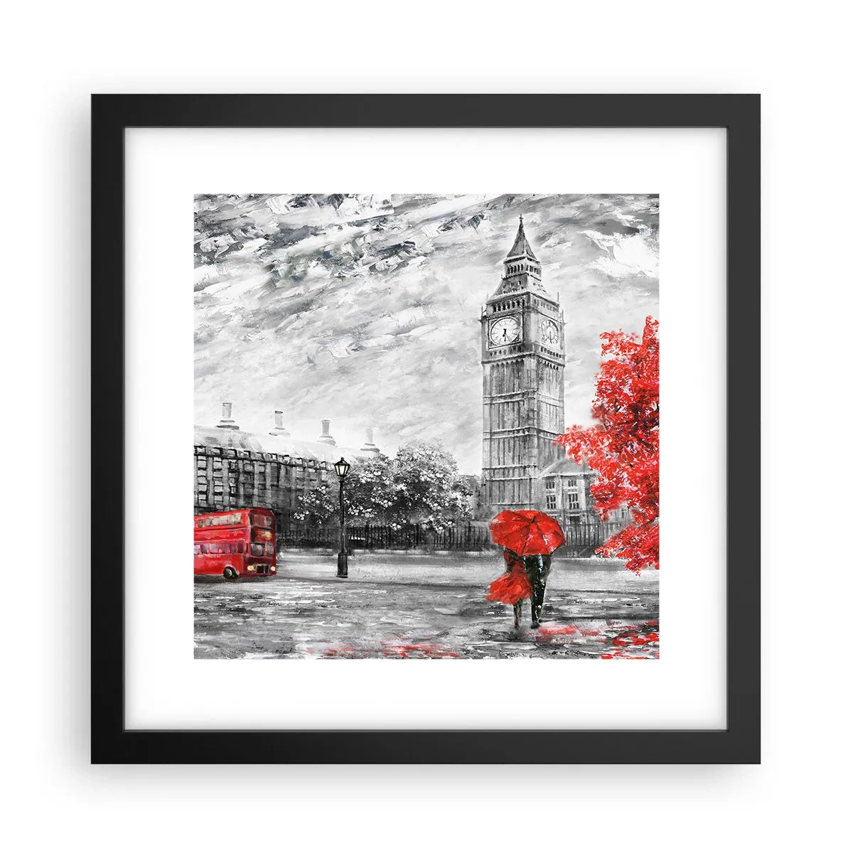 Pôster com moldura preta - Um dia emocionante - 30x30 cm