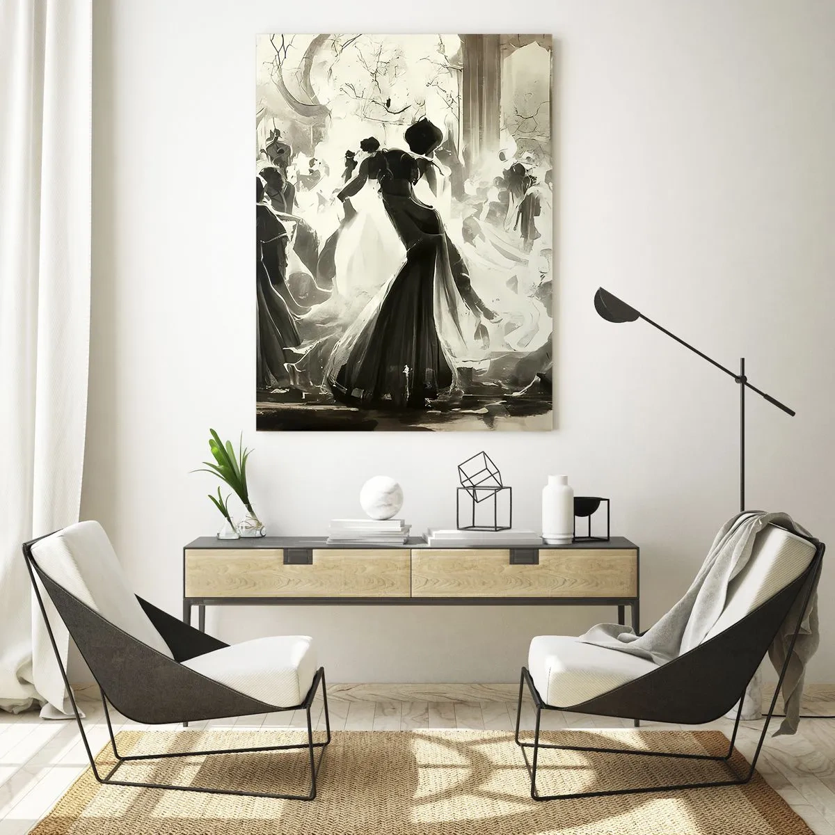 Quadro em vidro - O grande baile de máscaras - 50x70 cm