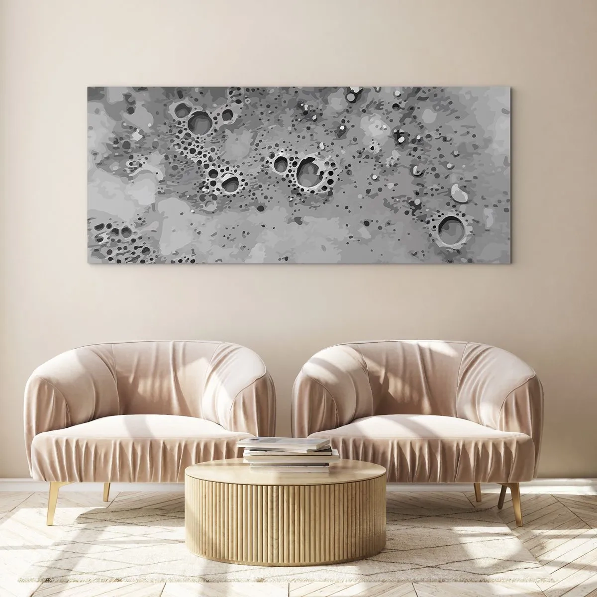 Quadro em vidro - Como uma paisagem lunar - 160x50 cm