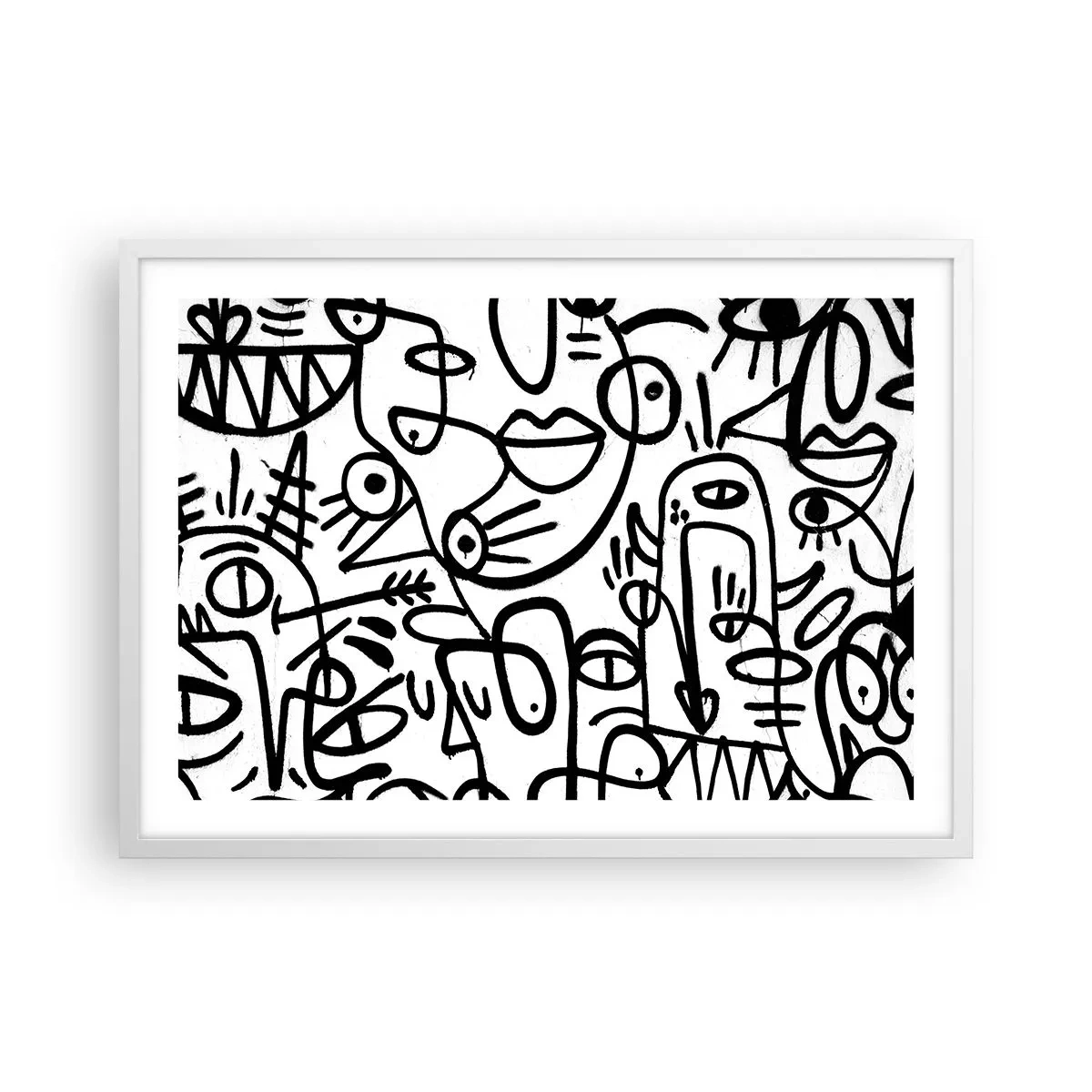 Pôster em moldura branca - Rostos e miragens - 70x50 cm