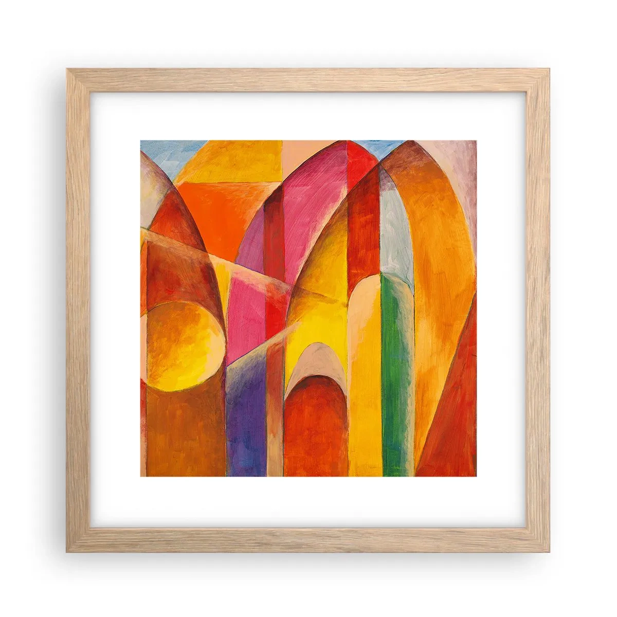 Pôster com moldura de carvalho claro - Catedral do Sol - 30x30 cm
