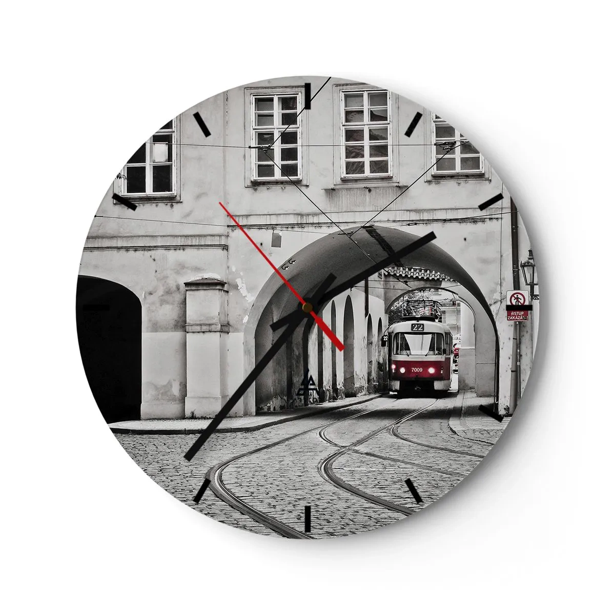 Relógio de parede - Relógio em vidro - Através do labirinto urbano - 40x40 cm