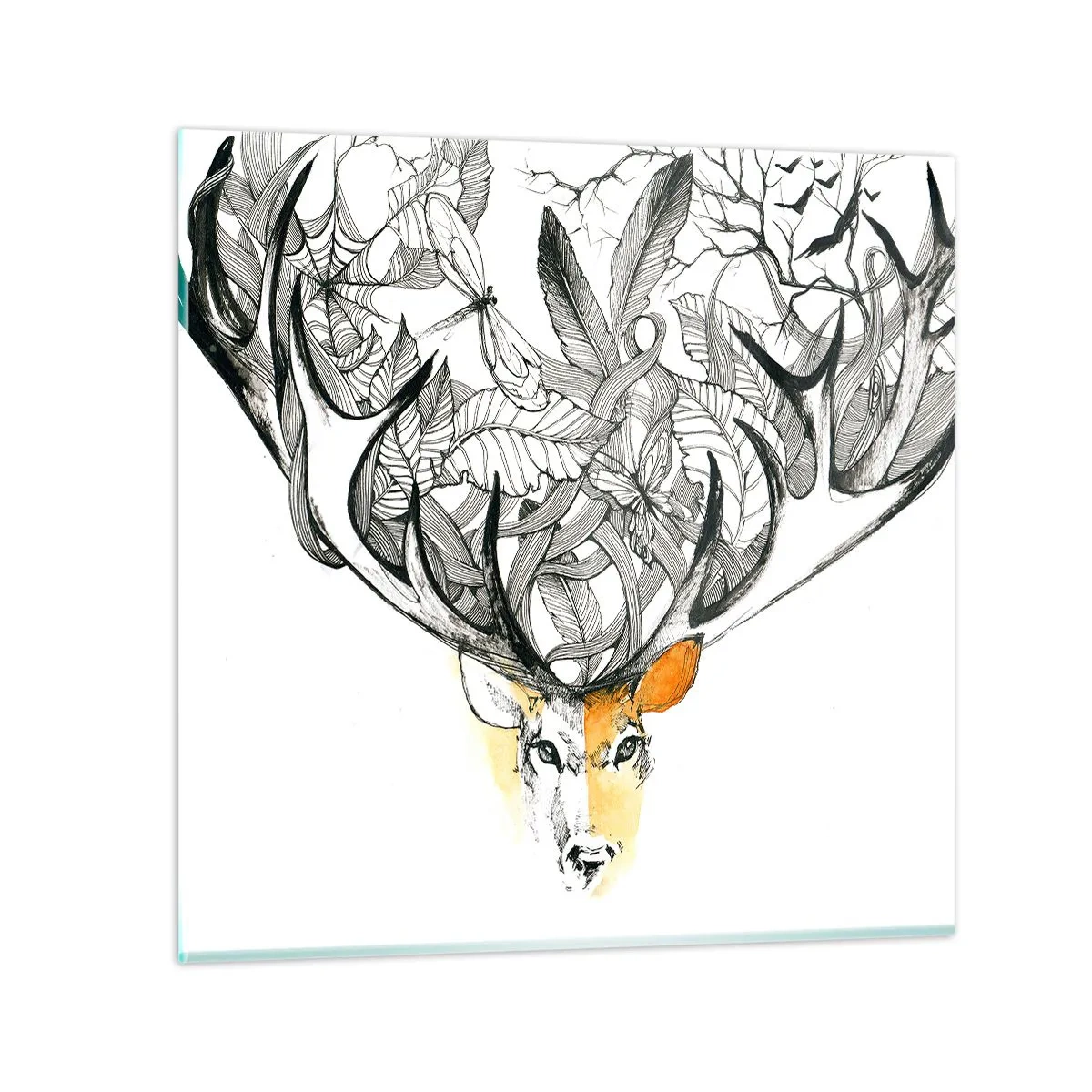 Quadro em vidro - Chifres da abundância - 60x60 cm