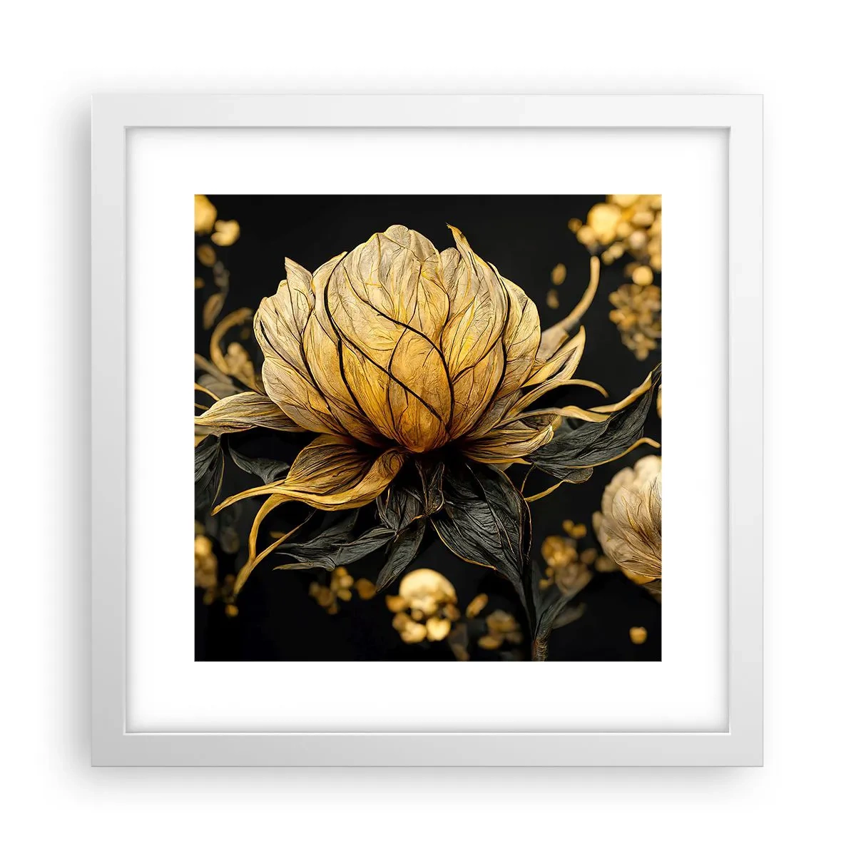 Pôster em moldura branca - Fragilidade sutil - 30x30 cm