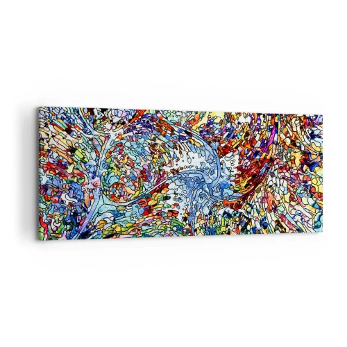 Quadro em tela - Vitrais gotejantes - 100x40 cm