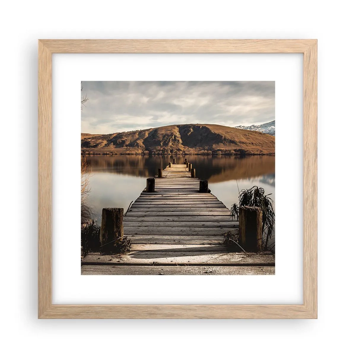 Pôster com moldura de carvalho claro - Paisagem em silêncio - 30x30 cm