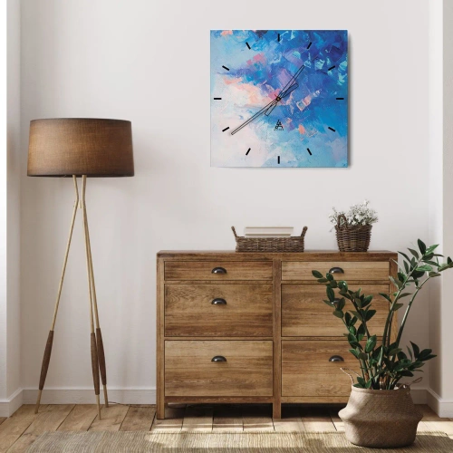 Relógio de parede - Relógio em vidro - Abstração de inverno - 40x40 cm